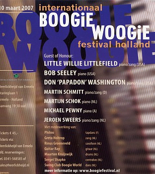2007 Dutch International Boogie Woogie Festival Flyer