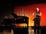 Edwina on stage at the Glee Club, Cardiff - {Click to enlarge the image on a new page}
